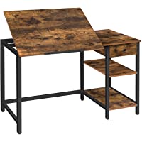 HOOBRO Escritorio- Mesa de Dibujo- Mesa de Ordenador- Inclinable- Altura Ajustable- Escritorio de Oficina con Cajón y…